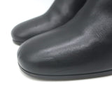 Prada Triangle-Logo Block Heel Ankle Boots Black Leather Size 36.5