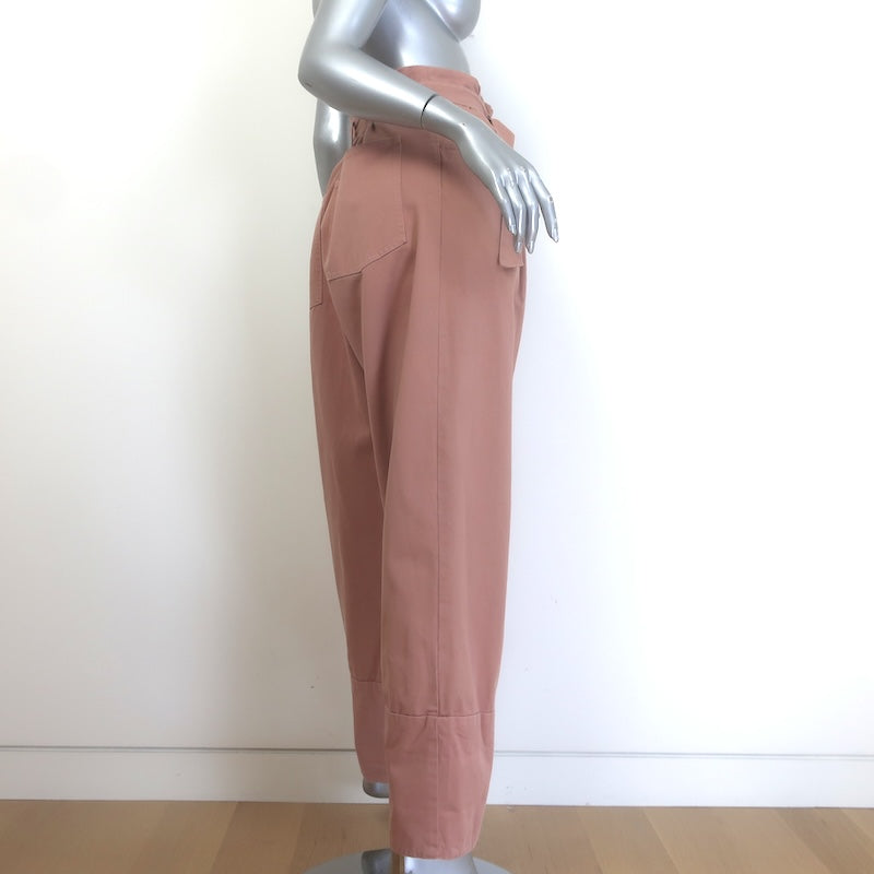 Rachel Comey Irolo Paperbag Waist Belted Pants Blush Cotton Twill Size 4