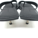 Balenciaga Metal 40 Thong Sandals Black Leather Size 36.5 Flip Flop Heels