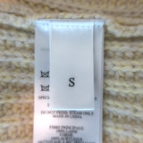 Victoria Beckham cord-gathered ribbed wool sweater in oatmeal, size S — pre-owned authentic designer piece