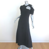 Celine Phoebe Philo Cutout Floral Jacquard Maxi Dress Black Satin Size 36 NEW