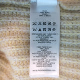 Victoria Beckham cord-gathered ribbed wool sweater in oatmeal, size small — authentic pre-owned luxury piece.