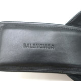 Balenciaga Metal 40 Thong Sandals Black Leather Size 36.5 Flip Flop Heels