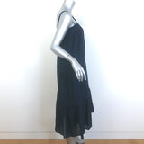 Jenni Kayne Summer Dress Navy Cotton-Linen Size Extra Small Tiered Midi NEW