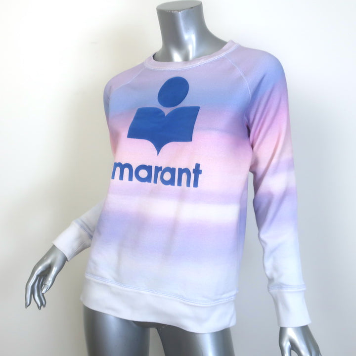 Isabel Marant Etoile Milly Crewneck Logo Sweatshirt Purple &amp; Pink Ombre Size 36