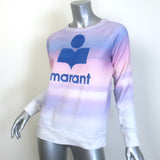 Isabel Marant Etoile Milly Crewneck Logo Sweatshirt Purple & Pink Ombre Size 36