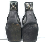 Balenciaga Metal 40 Thong Sandals Black Leather Size 36.5 Flip Flop Heels