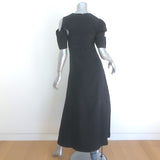 Celine Phoebe Philo Cutout Floral Jacquard Maxi Dress Black Satin Size 36 NEW