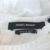 Isabel Marant Ruthel Short Sleeve Mini Dress White Embroidered Ramie Size 36