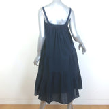 Jenni Kayne Summer Dress Navy Cotton-Linen Size Extra Small Tiered Midi NEW