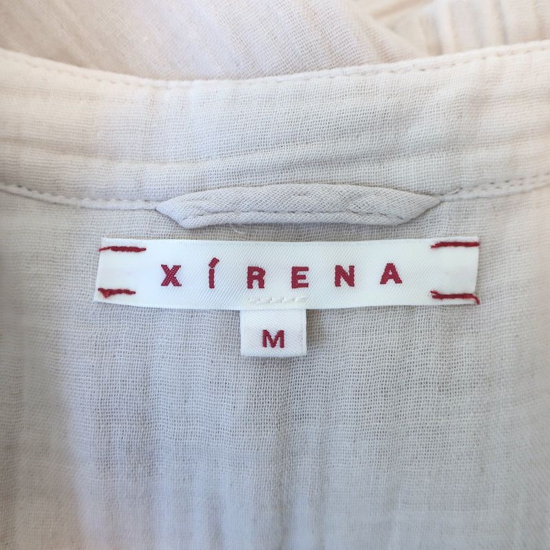 Xirena Smocked Long Sleeve Maxi Dress Ecru Cotton Gauze Size Medium