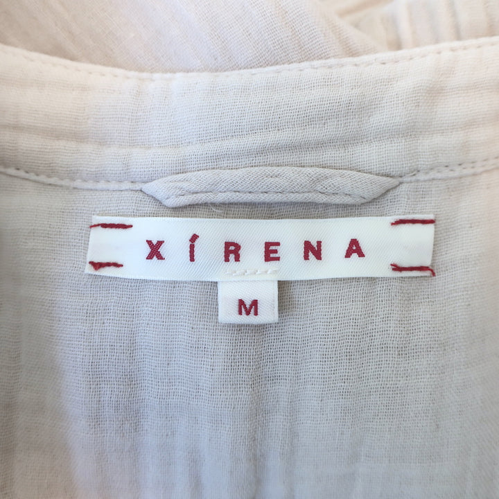 Xirena Smocked Long Sleeve Maxi Dress Ecru Cotton Gauze Size Medium