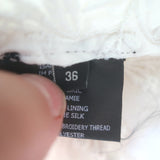 Isabel Marant Ruthel Short Sleeve Mini Dress White Embroidered Ramie Size 36