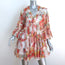Zimmermann Ruffled Mini Dress Mae Floral Print Silk Chiffon Size 0P Long Sleeve