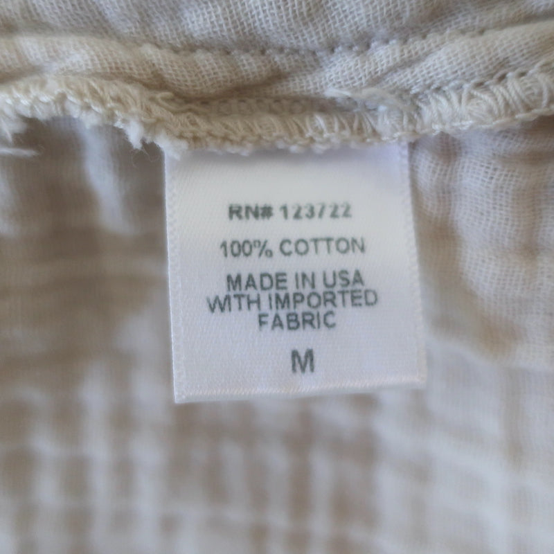 Xirena Smocked Long Sleeve Maxi Dress Ecru Cotton Gauze Size Medium