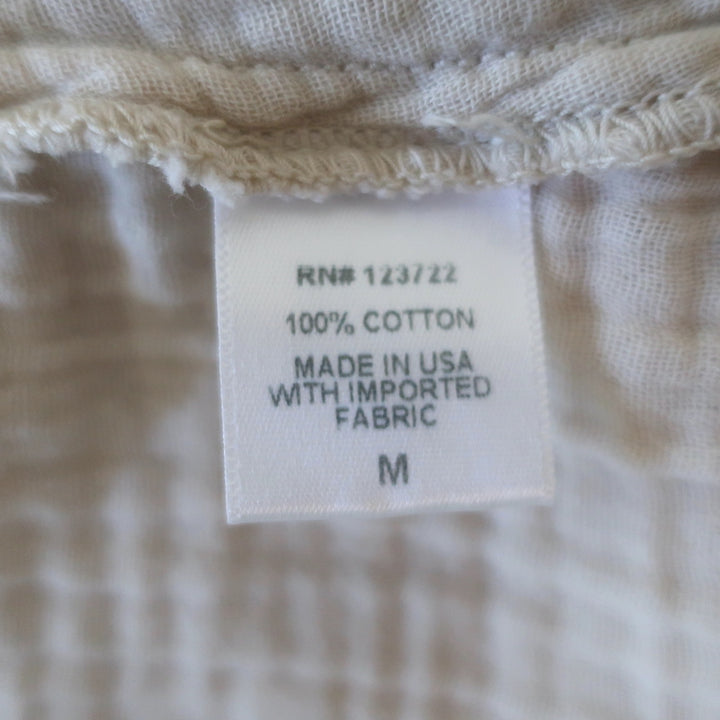 Xirena Smocked Long Sleeve Maxi Dress Ecru Cotton Gauze Size Medium