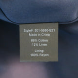 Jenni Kayne Summer Dress Navy Cotton-Linen Size Extra Small Tiered Midi NEW