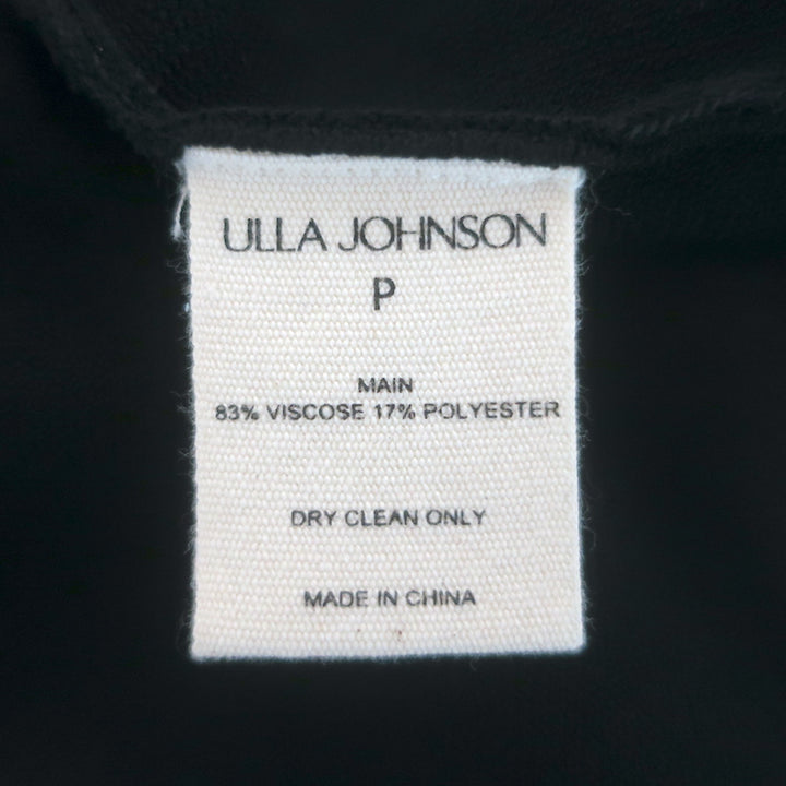 Ulla Johnson Vittoria Fringe Dress Black Stretch Knit Size Petite NEW