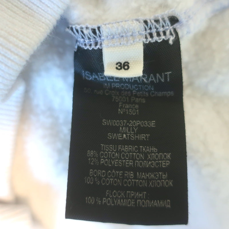 Isabel Marant Etoile Milly Crewneck Logo Sweatshirt Purple &amp; Pink Ombre Size 36