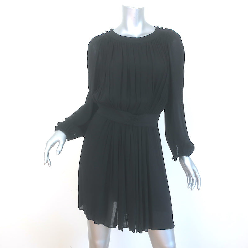 Isabel Marant Etoile Karla Long Sleeve Mini Dress Black Crepe Size 36 Celebrity Owned Isabel Marant Etoile Karla Long Sleeve Mini Dress Black Crepe Size 36 Celebrity Owned