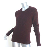 Isabel Marant Cutout-Back Crewneck Sweater Burgundy Speckled Knit Size 38