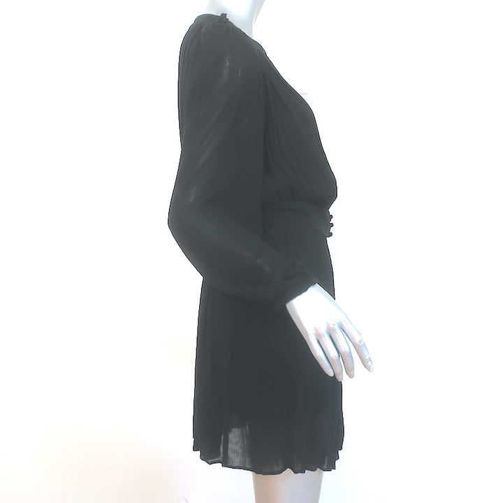 Isabel Marant Etoile Karla Long Sleeve Mini Dress Black Crepe Size 36 NEW