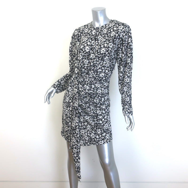 Isabel Marant Etoile Dulce Long Sleeve Floral Mini Dress Black/White Size 38