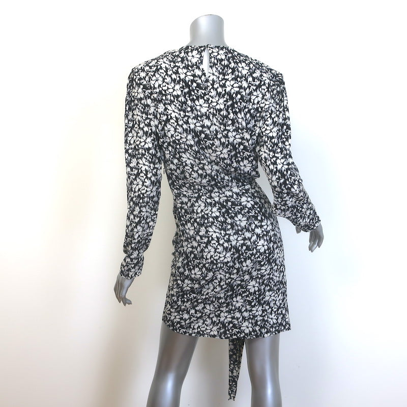 Isabel Marant Etoile Dulce Long Sleeve Floral Mini Dress Black/White Size 38