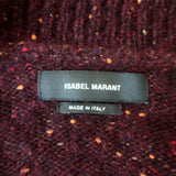 Isabel Marant Cutout-Back Crewneck Sweater Burgundy Speckled Knit Size 38