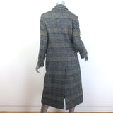 ALEXACHUNG Checked Tweed Double Breasted Coat Gray Wool-Blend Size UK 8