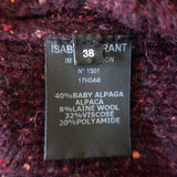 Isabel Marant Cutout-Back Crewneck Sweater Burgundy Speckled Knit Size 38
