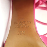 Valentino One Stud Ankle Strap Pumps Hot Pink Patent Leather Size 36.5