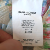 Saint Laurent Crystal-Strap Ruffled Maxi Dress White Floral Print Silk Size 36