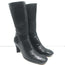 Costume National Mid-Calf Buckle Boots Black Leather Size 38