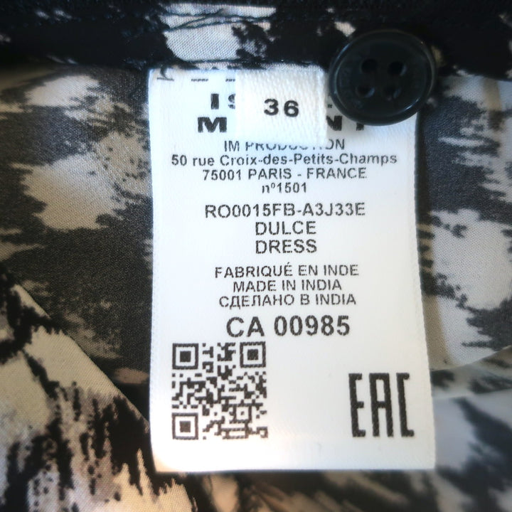 Isabel Marant Etoile Dulce Long Sleeve Floral Mini Dress Black/White Size 38