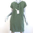 Nili Lotan Lace-Up Mini Dress Army Green Size Extra Small Short Sleeve Shift NEW