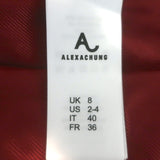 ALEXACHUNG Checked Tweed Double Breasted Coat Gray Wool-Blend Size UK 8