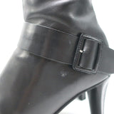 Costume National Mid-Calf Buckle Boots Black Leather Size 38
