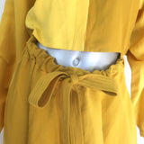 Loewe Colorblock Cutout Midi Dress Marigold Linen-Silk Size 40
