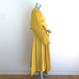 Loewe Colorblock Cutout Midi Dress Marigold Linen-Silk Size 40
