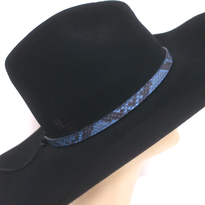 Stetson x Kemo Sabe Snake-Band Feathered Cowboy Hat Black 6x Fur Felt Size 54