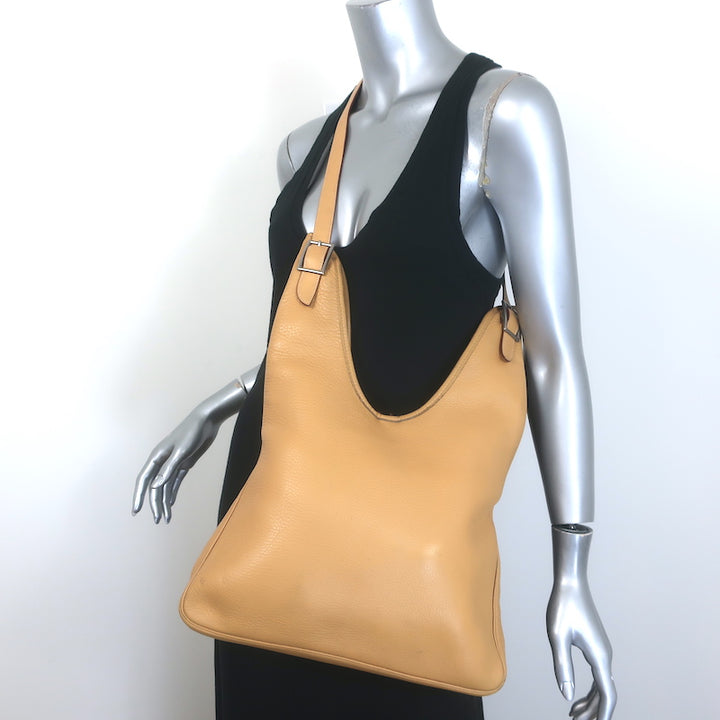 Hermes Massai 32 Hobo Bag Beige Clemence Leather
