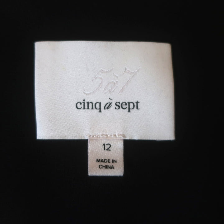Cinq a Sept Heart-Pocket Blazer Black Crepe Size 12 One-Button Jacket