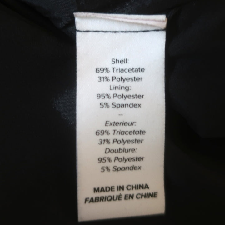 Cinq a Sept Heart-Pocket Blazer Black Crepe Size 12 One-Button Jacket