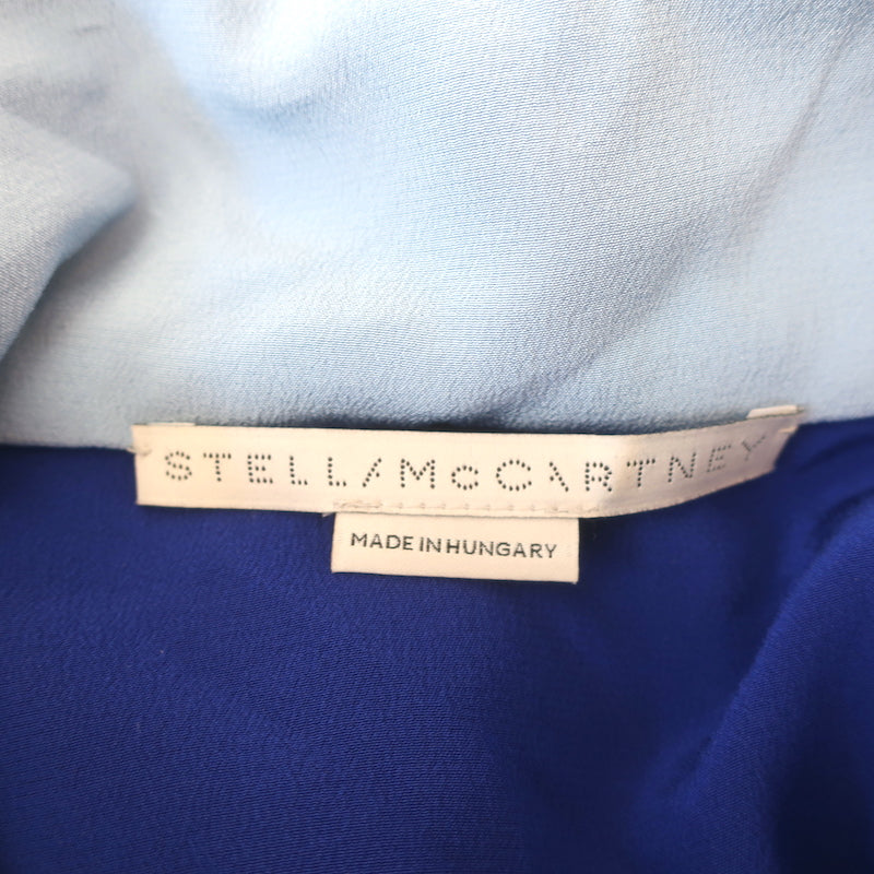 Stella McCartney Hooded Mini Dress Monica Yellow/Blue Paneled Silk Size 38