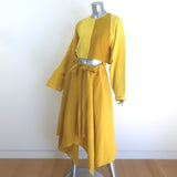 Loewe Colorblock Cutout Midi Dress Marigold Linen-Silk Size 40