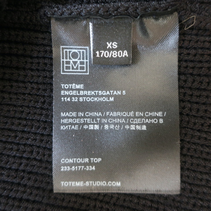 Toteme Contour Rib Tank Top Black Knit Size Extra Small