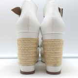 Hermes Ilana Espadrille Wedges White Leather Size 36 Platform Sandals