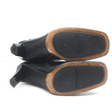 Costume National Mid-Calf Buckle Boots Black Leather Size 38