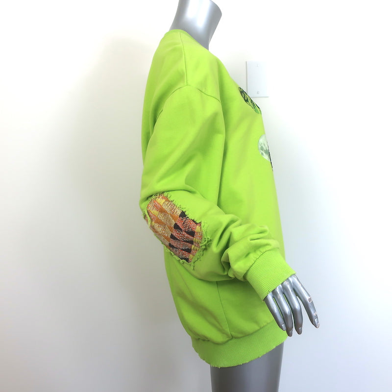 The Alchemist Embroidered Crewneck Sweatshirt Lime Green Size Large Unisex